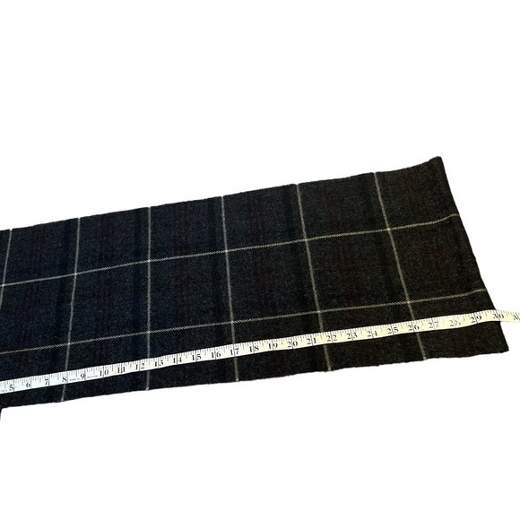 DOCKERS Scarf Check Pattern Grey Black Burgundy Stripe 11 1/2" - Picture 8 of 9